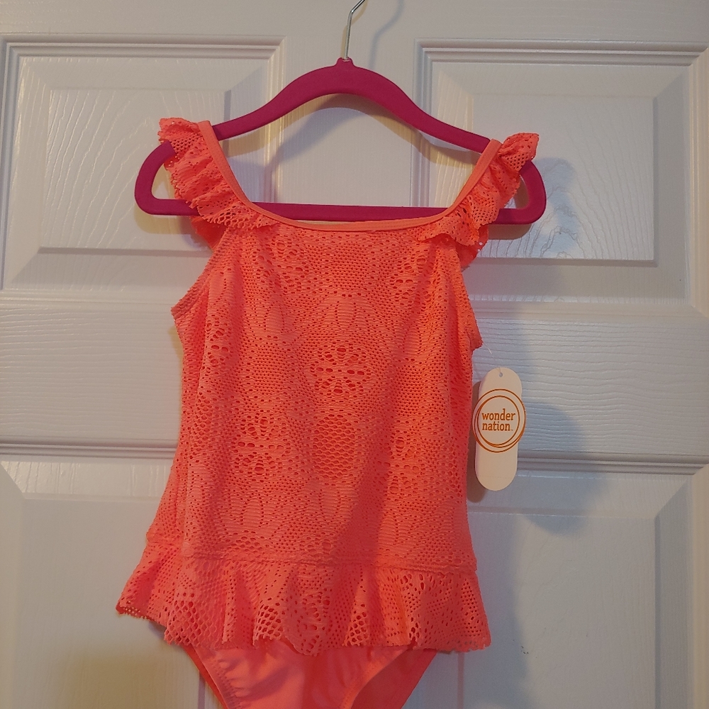 Peach one piece swim suit